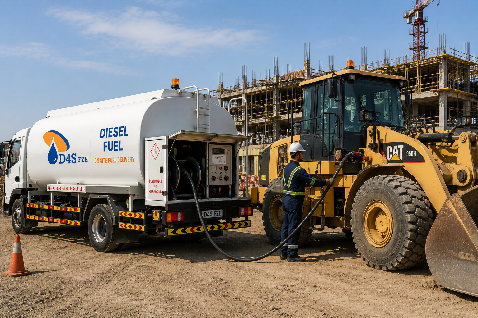 Construction equipment refueling